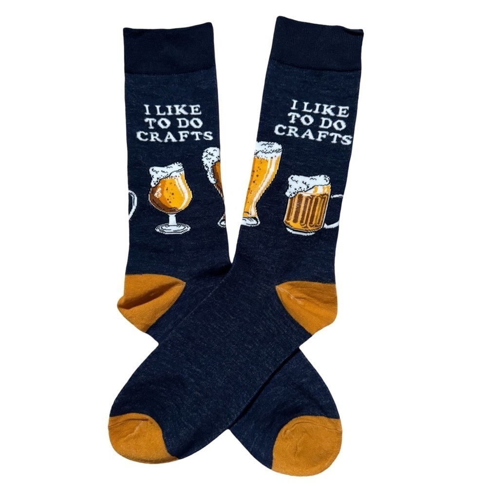 K. BELL • “I Like To Do Crafts” Beer Novelty Socks
